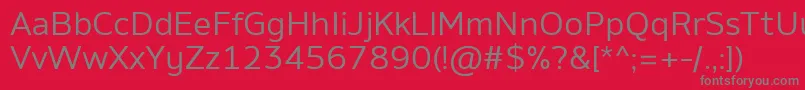 フォントAminoRegular – 赤い背景に灰色の文字