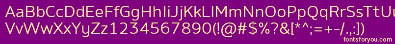 AminoRegular Font – Yellow Fonts on Purple Background