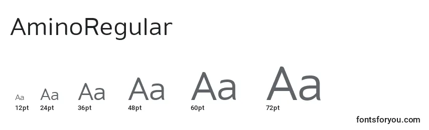 Размеры шрифта AminoRegular