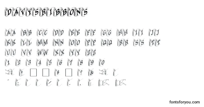 Schriftart Davysribbons – Alphabet, Zahlen, spezielle Symbole