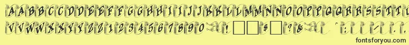 Davysribbons Font – Black Fonts on Yellow Background