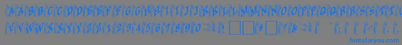 Davysribbons-Schriftart – Blaue Schriften auf grauem Hintergrund