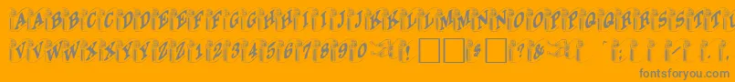 Davysribbons Font – Gray Fonts on Orange Background