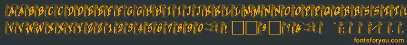 Davysribbons-Schriftart – Orangefarbene Schriften auf schwarzem Hintergrund