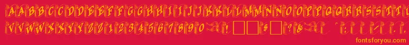 fuente Davysribbons – Fuentes Naranjas Sobre Fondo Rojo