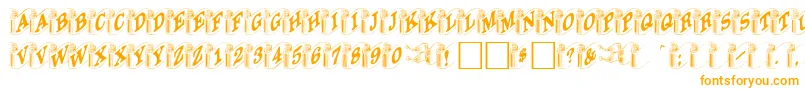 Davysribbons-Schriftart – Orangefarbene Schriften auf weißem Hintergrund