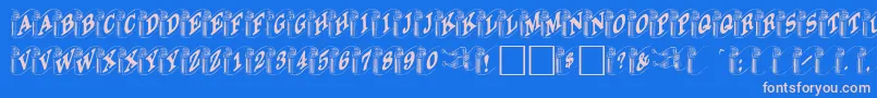 Davysribbons Font – Pink Fonts on Blue Background