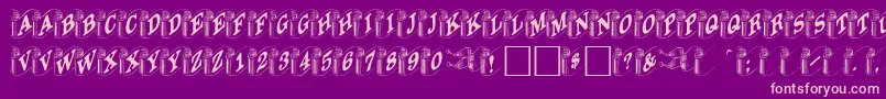 Fonte Davysribbons – fontes rosa em um fundo violeta