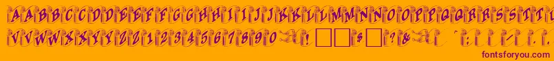 More about Davysribbons Font Davysribbons Font – Purple Fonts on Orange Background