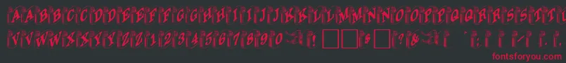 フォントDavysribbons – 黒い背景に赤い文字