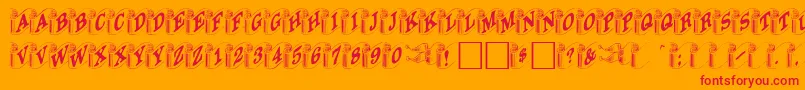 Davysribbons Font – Red Fonts on Orange Background