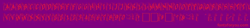 Fonte Davysribbons – fontes vermelhas em um fundo violeta