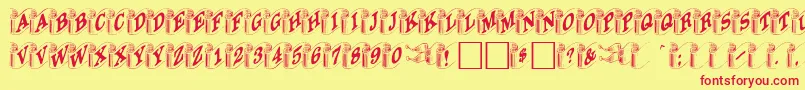 Davysribbons Font – Red Fonts on Yellow Background