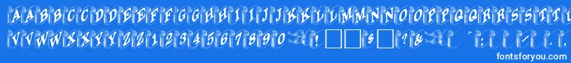 Davysribbons Font – White Fonts on Blue Background