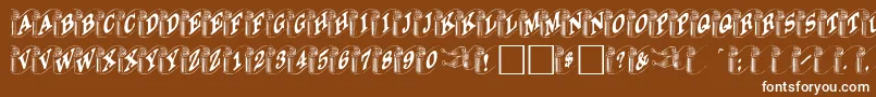 フォントDavysribbons – 茶色の背景に白い文字