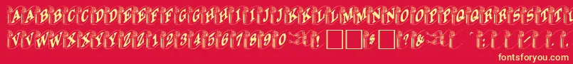 Davysribbons Font – Yellow Fonts on Red Background
