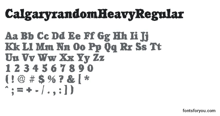 Fuente CalgaryrandomHeavyRegular - alfabeto, números, caracteres especiales