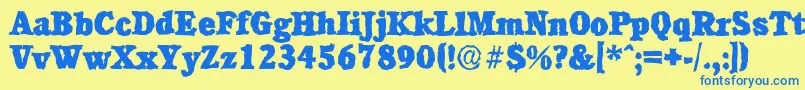 CalgaryrandomHeavyRegular Font – Blue Fonts on Yellow Background
