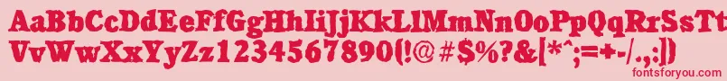 CalgaryrandomHeavyRegular Font – Red Fonts on Pink Background