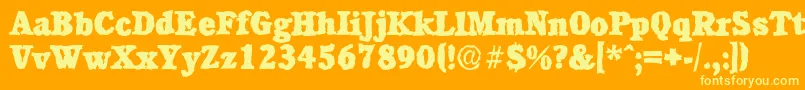 CalgaryrandomHeavyRegular Font – Yellow Fonts on Orange Background
