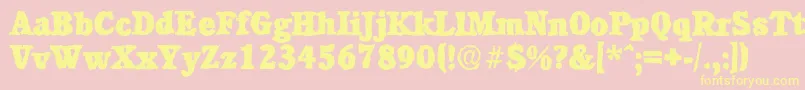 CalgaryrandomHeavyRegular Font – Yellow Fonts on Pink Background