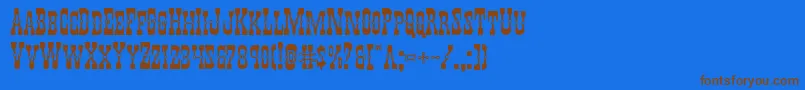 Youngerbrosexpand Font – Brown Fonts on Blue Background