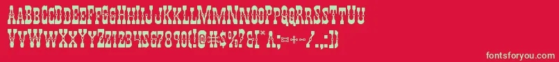 Youngerbrosexpand Font – Green Fonts on Red Background