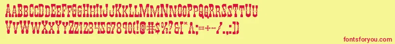 Youngerbrosexpand Font – Red Fonts on Yellow Background