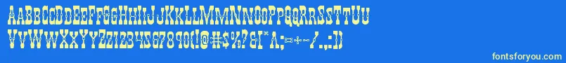 Youngerbrosexpand Font – Yellow Fonts on Blue Background