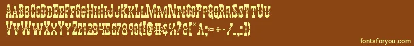 Youngerbrosexpand Font – Yellow Fonts on Brown Background