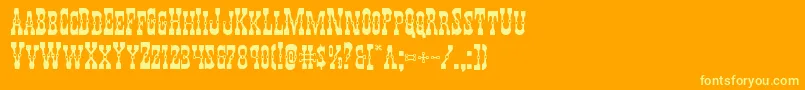 Youngerbrosexpand Font – Yellow Fonts on Orange Background