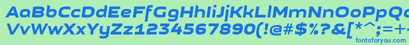 フォントGetvoipGrotesqueItalic – 青い文字は緑の背景です。