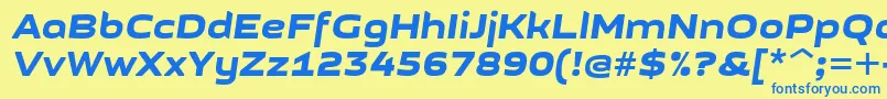 GetvoipGrotesqueItalic Font – Blue Fonts on Yellow Background