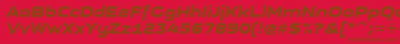 Fonte GetvoipGrotesqueItalic – fontes marrons em um fundo vermelho