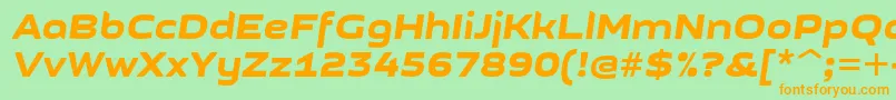 Шрифт GetvoipGrotesqueItalic – оранжевые шрифты на зелёном фоне