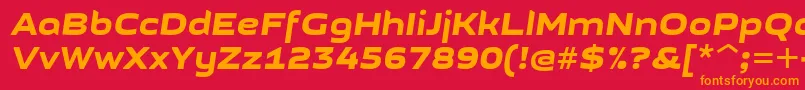 Шрифт GetvoipGrotesqueItalic – оранжевые шрифты на красном фоне
