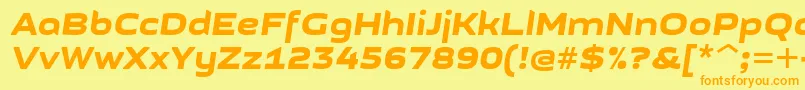 GetvoipGrotesqueItalic Font – Orange Fonts on Yellow Background