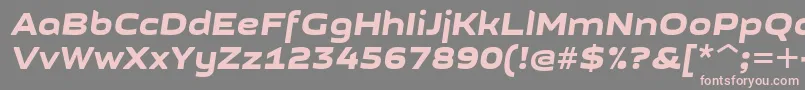 Fonte GetvoipGrotesqueItalic – fontes rosa em um fundo cinza