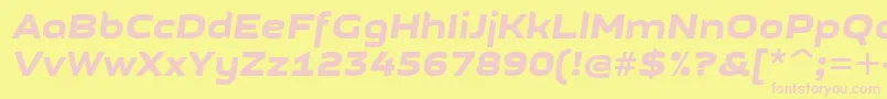 GetvoipGrotesqueItalic Font – Pink Fonts on Yellow Background