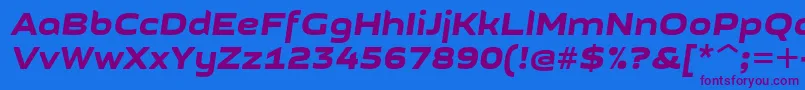 GetvoipGrotesqueItalic Font – Purple Fonts on Blue Background