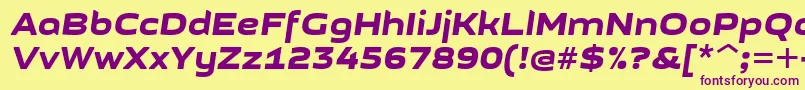 GetvoipGrotesqueItalic Font – Purple Fonts on Yellow Background