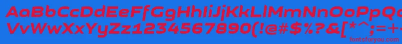 GetvoipGrotesqueItalic Font – Red Fonts on Blue Background