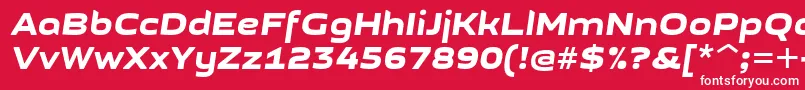 GetvoipGrotesqueItalic-Schriftart – Weiße Schriften auf rotem Hintergrund