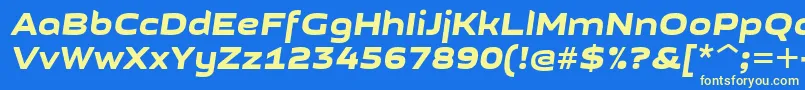 フォントGetvoipGrotesqueItalic – 黄色の文字、青い背景