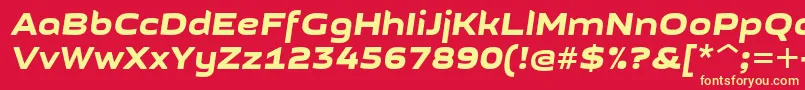 Fonte GetvoipGrotesqueItalic – fontes amarelas em um fundo vermelho