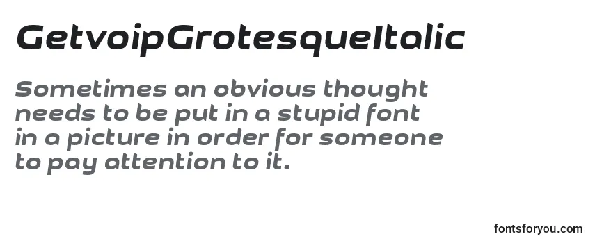 GetvoipGrotesqueItalic (87988) フォントのレビュー