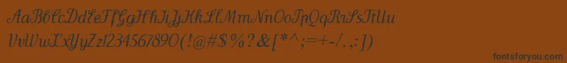 フォントWenceslasOblique – 黒い文字が茶色の背景にあります