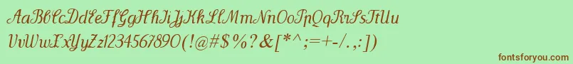 WenceslasOblique Font – Brown Fonts on Green Background