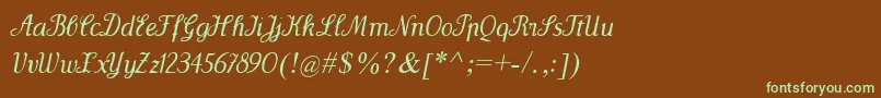 Шрифт WenceslasOblique – зелёные шрифты на коричневом фоне