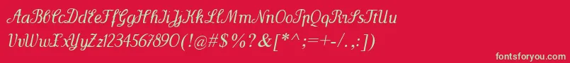 フォントWenceslasOblique – 赤い背景に緑の文字